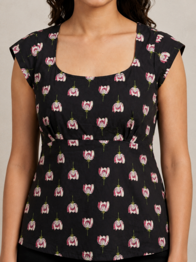 BLACK SLEEVELESS COTTON TOP