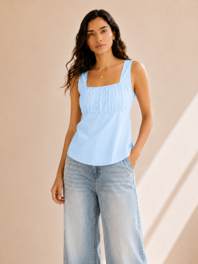 LIGHT BLUE FRONT DESIGN TOP