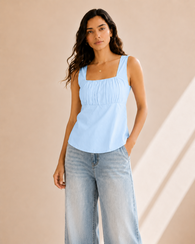 LIGHT BLUE FRONT DESIGN TOP