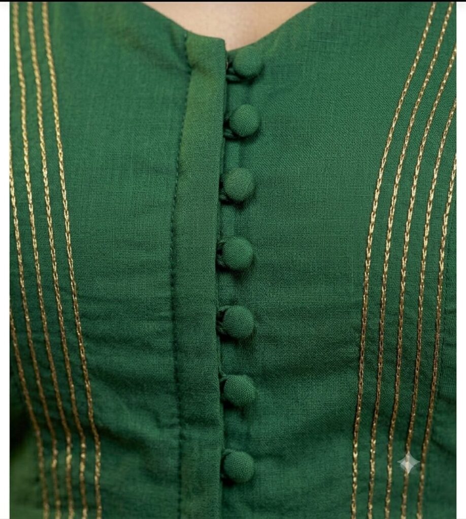 Bottle Green Sweetheart Neck Blouse