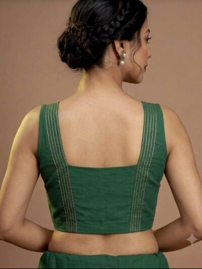Bottle Green Sweetheart Neck Blouse
