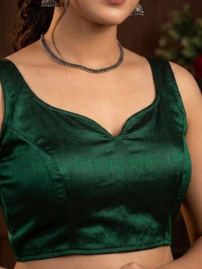Emerald Green Sweetheart Neck Blouse