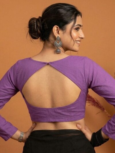 Lavender Purple Boat Neck Blouse