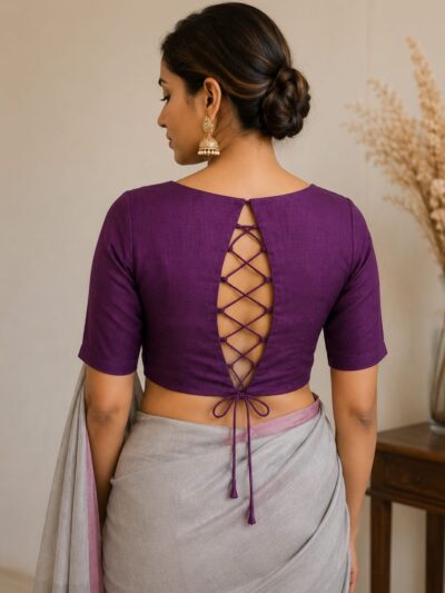 Royal Purple Scoop Neck Blouse