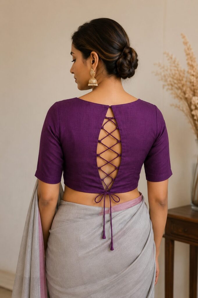 Royal Purple Scoop Neck Blouse