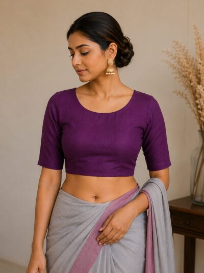 Royal Purple Scoop Neck Blouse