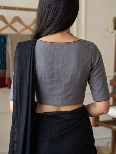 Slate Grey Boat Neck Blouse